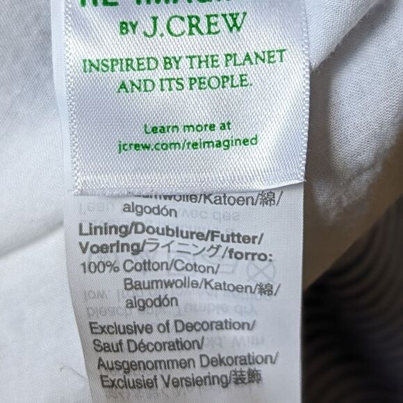 J. Crew Oversized Cotton Long Sleeve Leda‎ Embroidered Stripe Popover Dress S - Picture 9 of 12